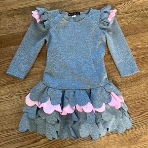 Adorable gray and pink dress!
